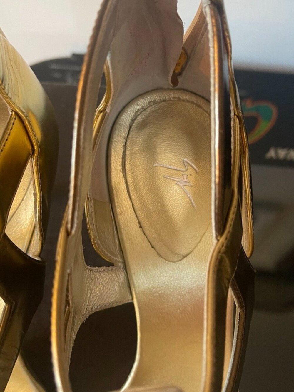 Giuseppe Zanotti Open Toe Gladiator Sandals Cruel Summer Bronze Gold - Picture 3 of 5